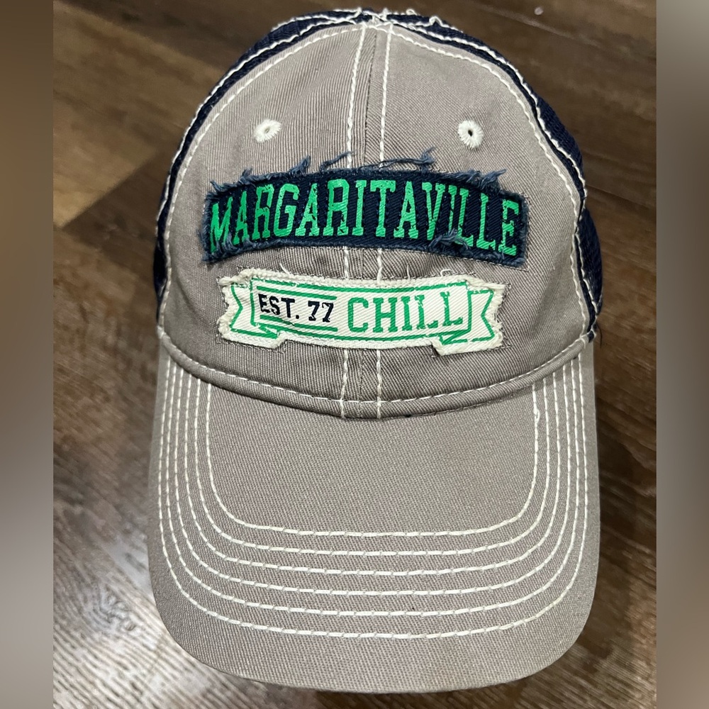 Margarita ville hat gray navy blue mesh hat one size